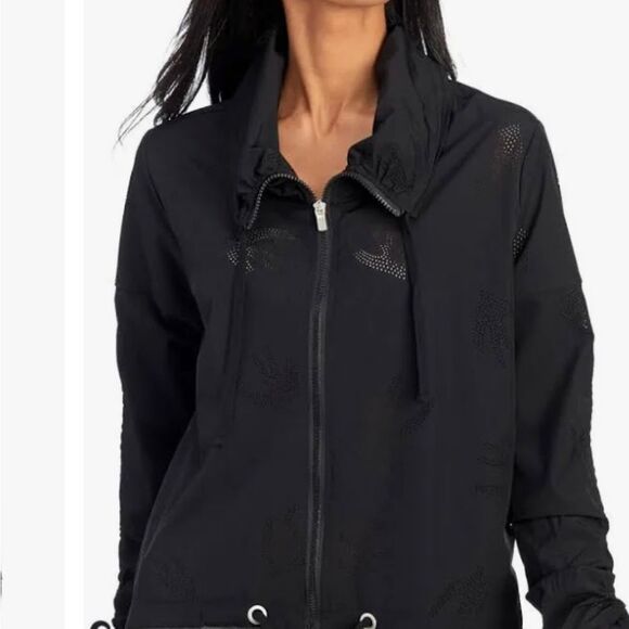 Nanette Lepore surry hill black Zip-Up Jacket with Drawstring Details. S - Picture 2 of 7